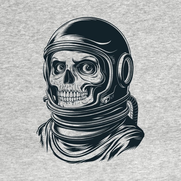 Skull Face Astronaut Illustration by TeeTrendz